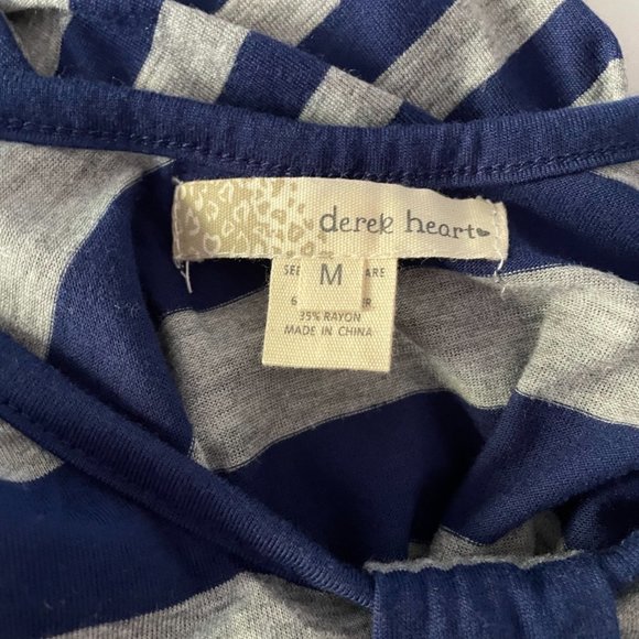 💚 Derek Heart Maxi Dress Navy Gray Juniors M - Picture 6 of 6